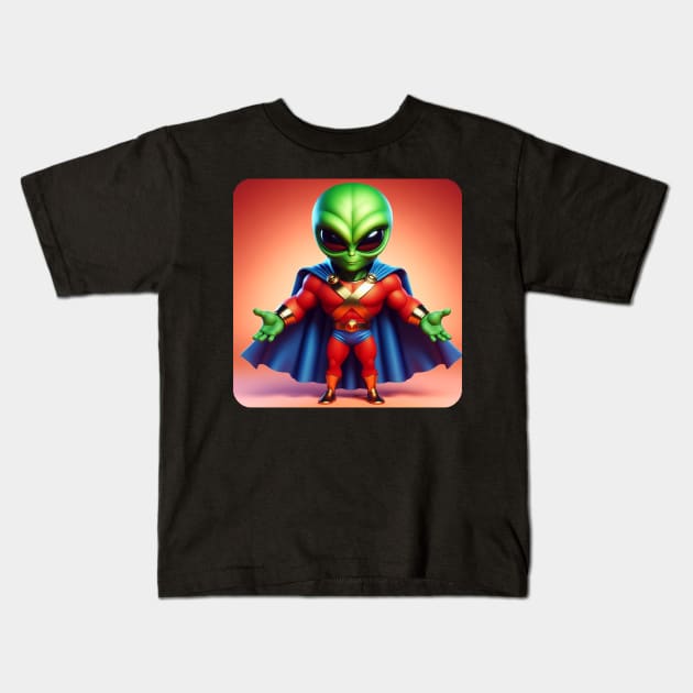Martian Alien Caricature #17 Kids T-Shirt by The Black Panther